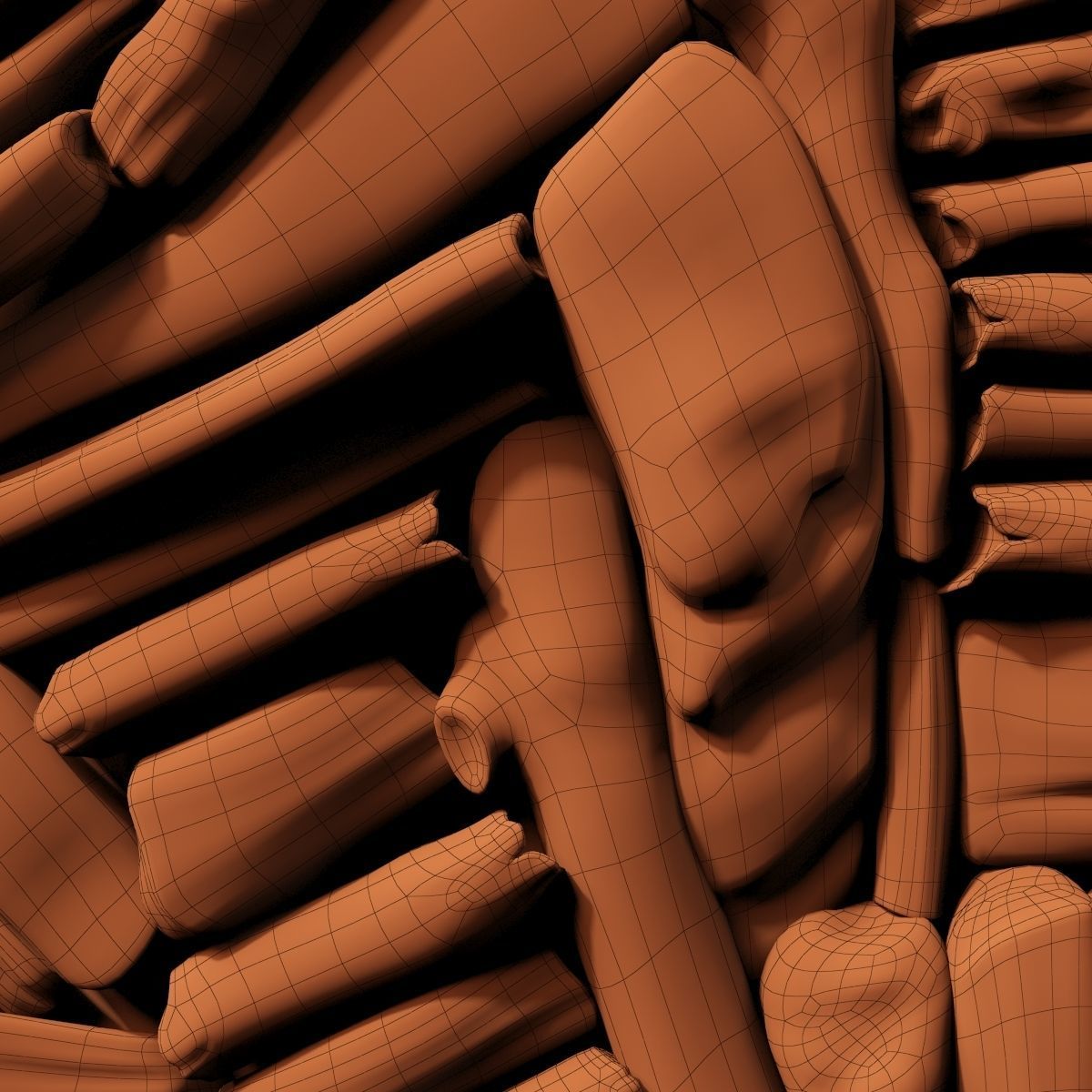 Rectangle  panel branch splinter Big n3 3D model_23