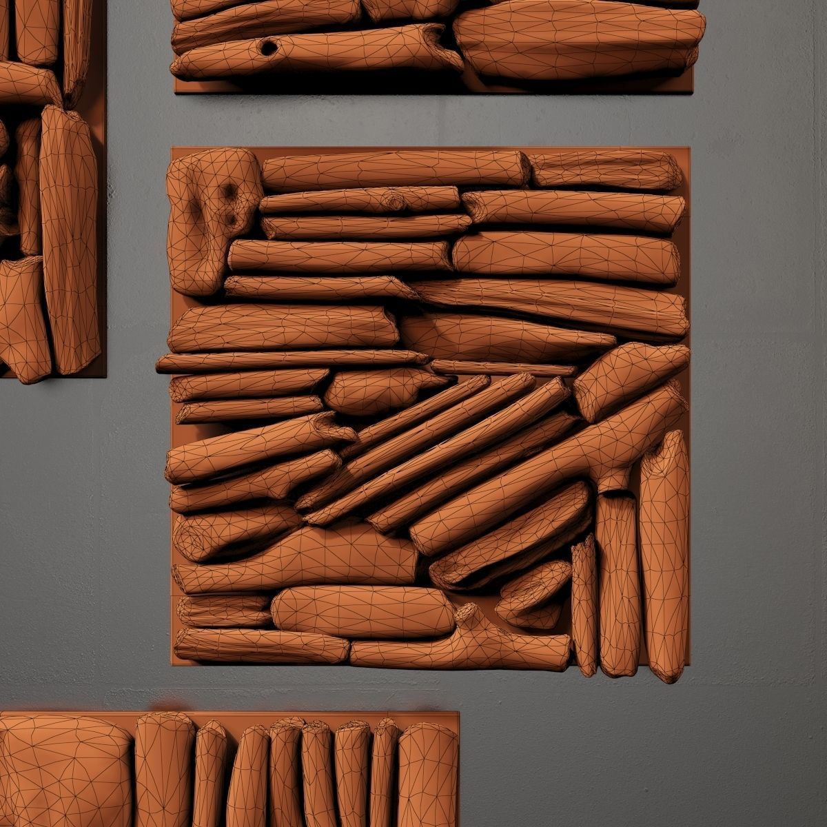 Rectangle  panel branch splinter Big n3 3D model_19