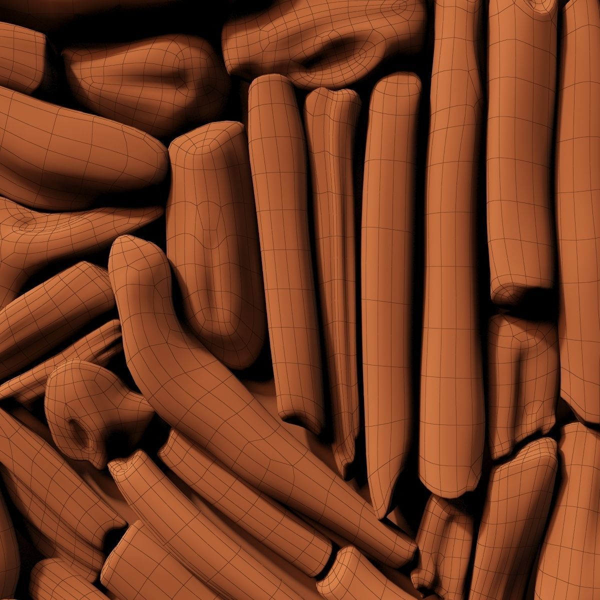 Rectangle  panel branch splinter Big n3 3D model_26