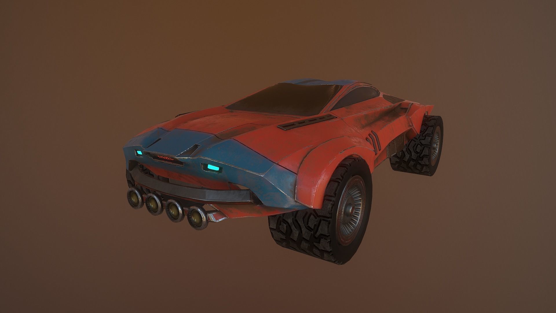 Cyberpunk Terrain Concept Vehicle Low-poly 3D model_5