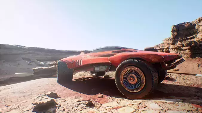 Cyberpunk Terrain Concept Vehicle Low-poly 3D model