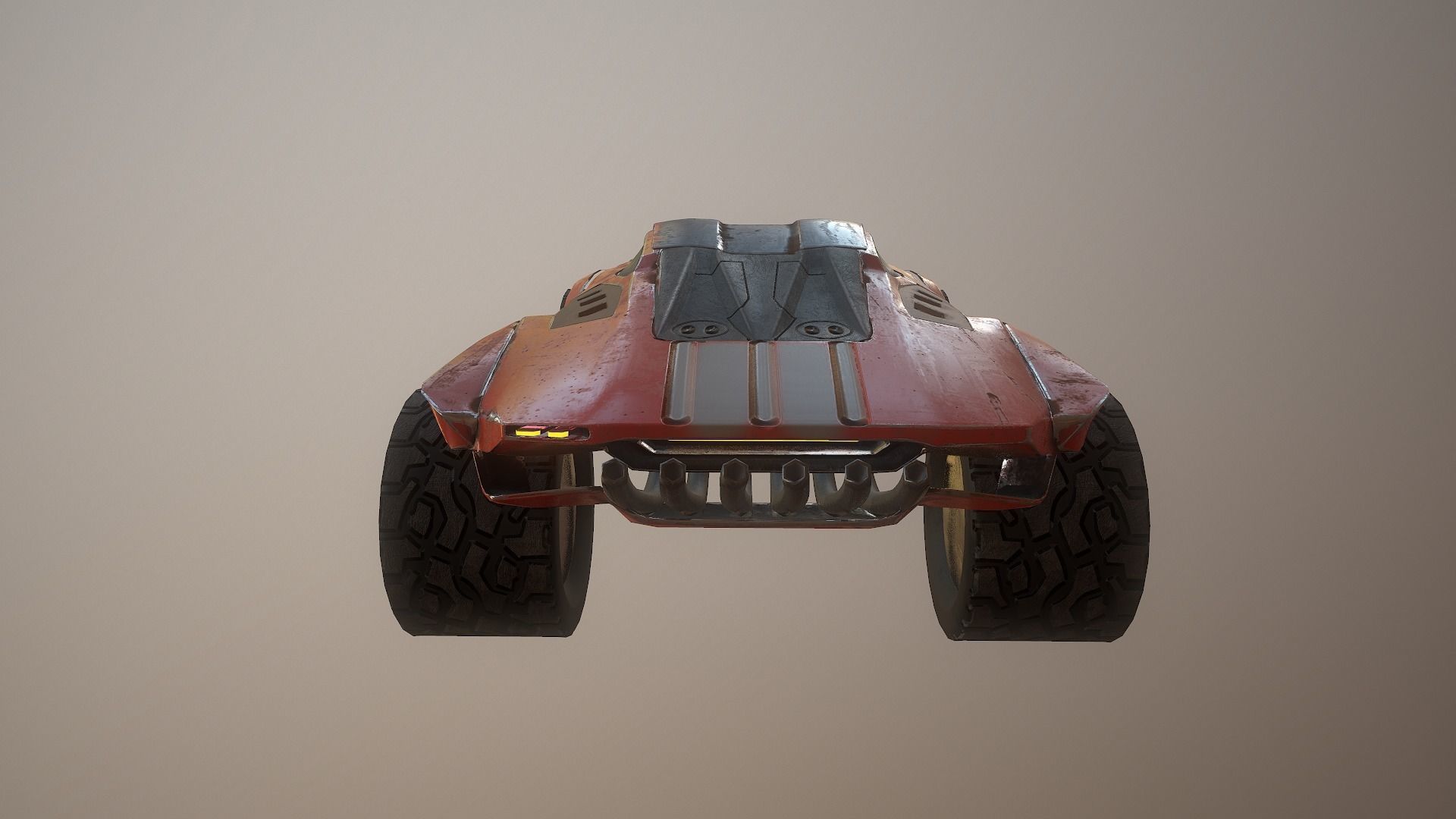 Cyberpunk Terrain Concept Vehicle Low-poly 3D model_8