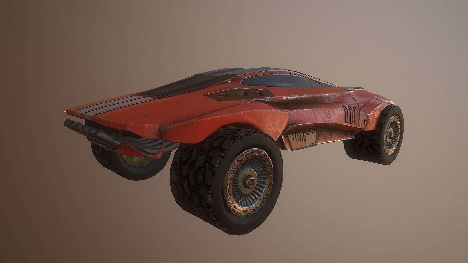 Cyberpunk Terrain Concept Vehicle Low-poly 3D model_13