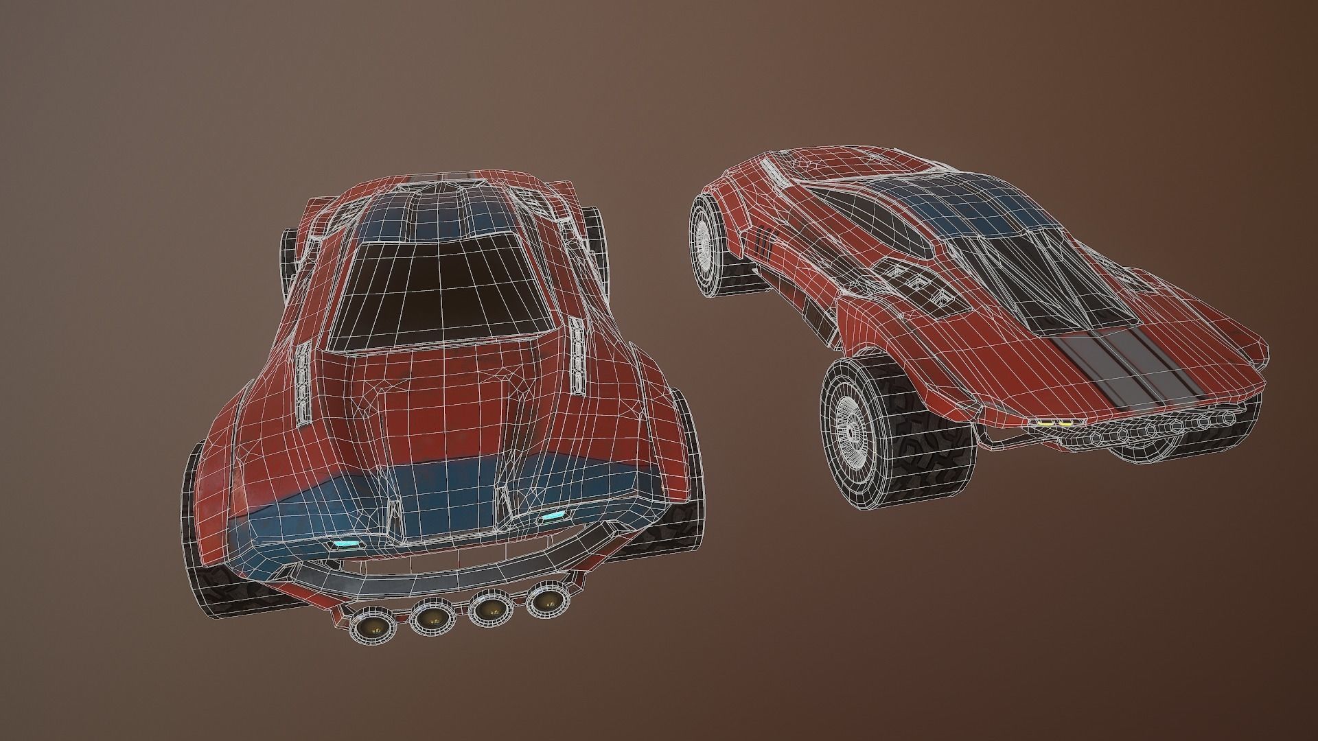 Cyberpunk Terrain Concept Vehicle Low-poly 3D model_19