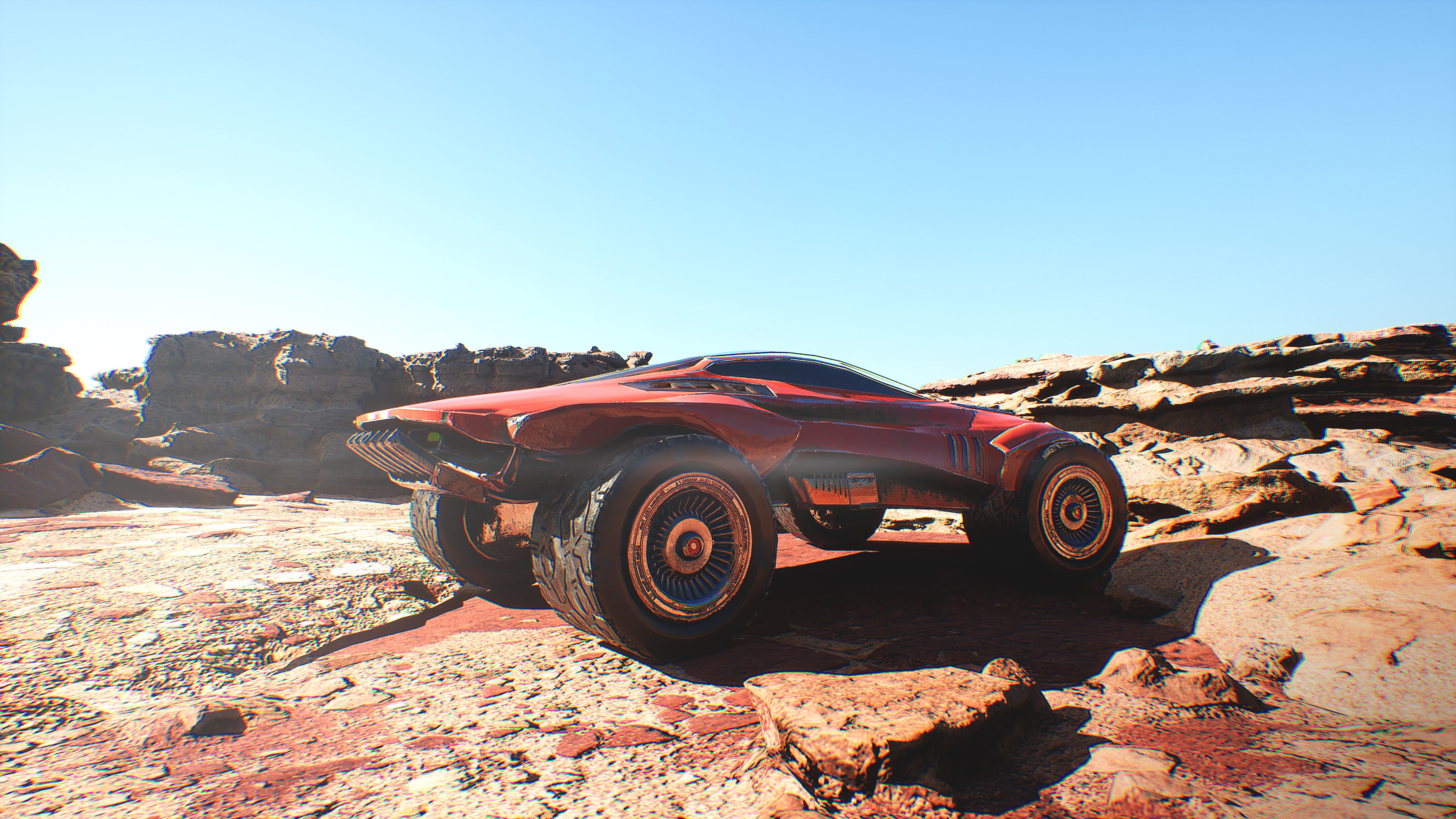 Cyberpunk Terrain Concept Vehicle Low-poly 3D model_2