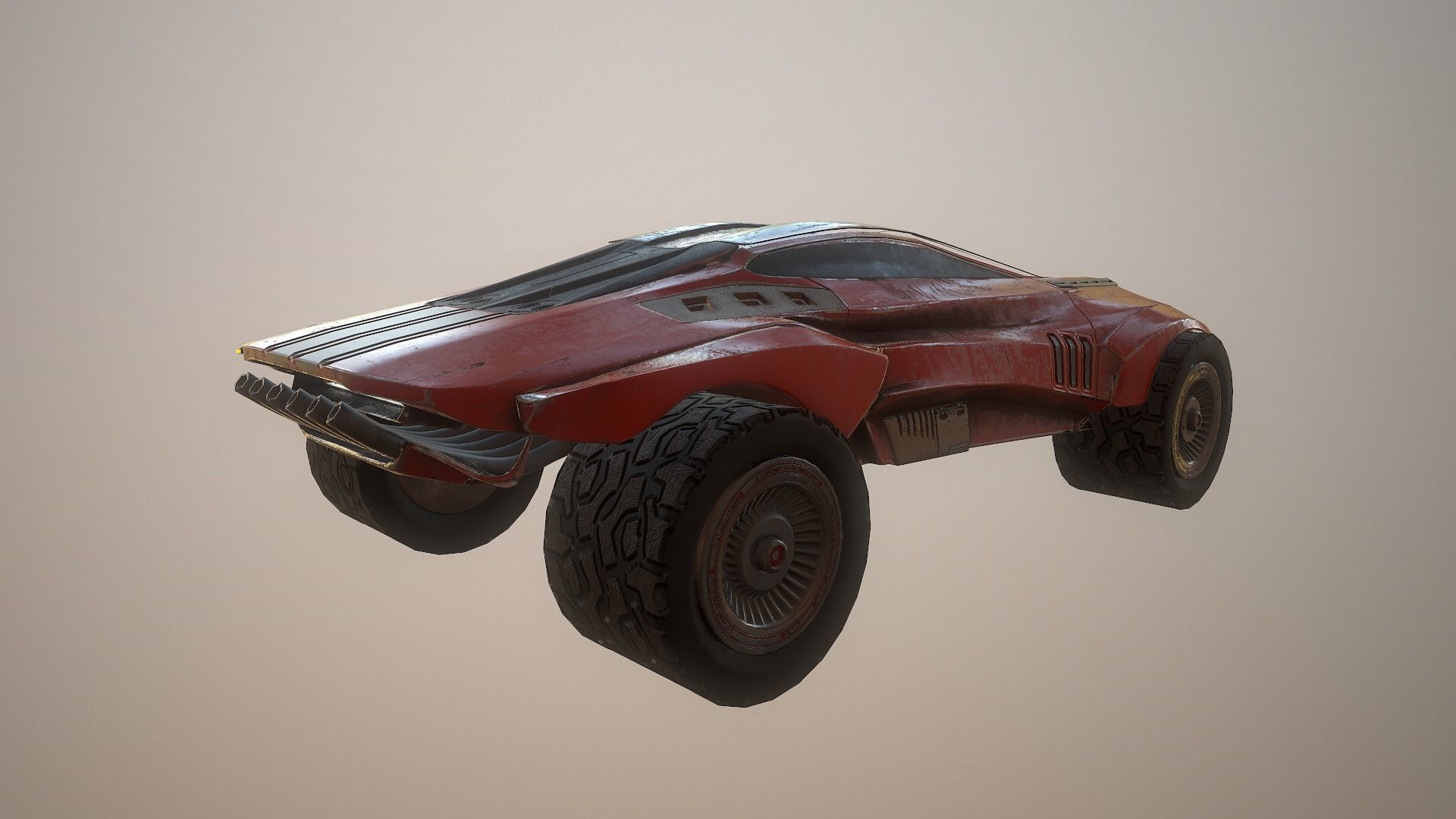 Cyberpunk Terrain Concept Vehicle Low-poly 3D model_12