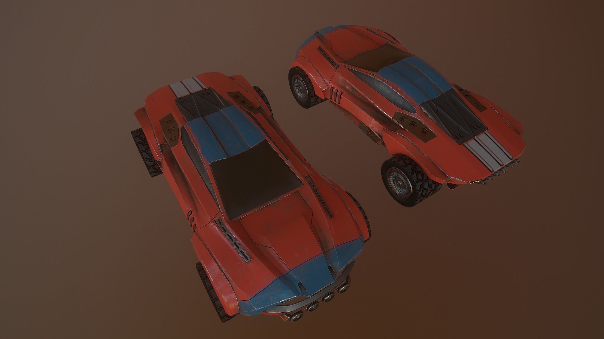 Cyberpunk Terrain Concept Vehicle Low-poly 3D model_18