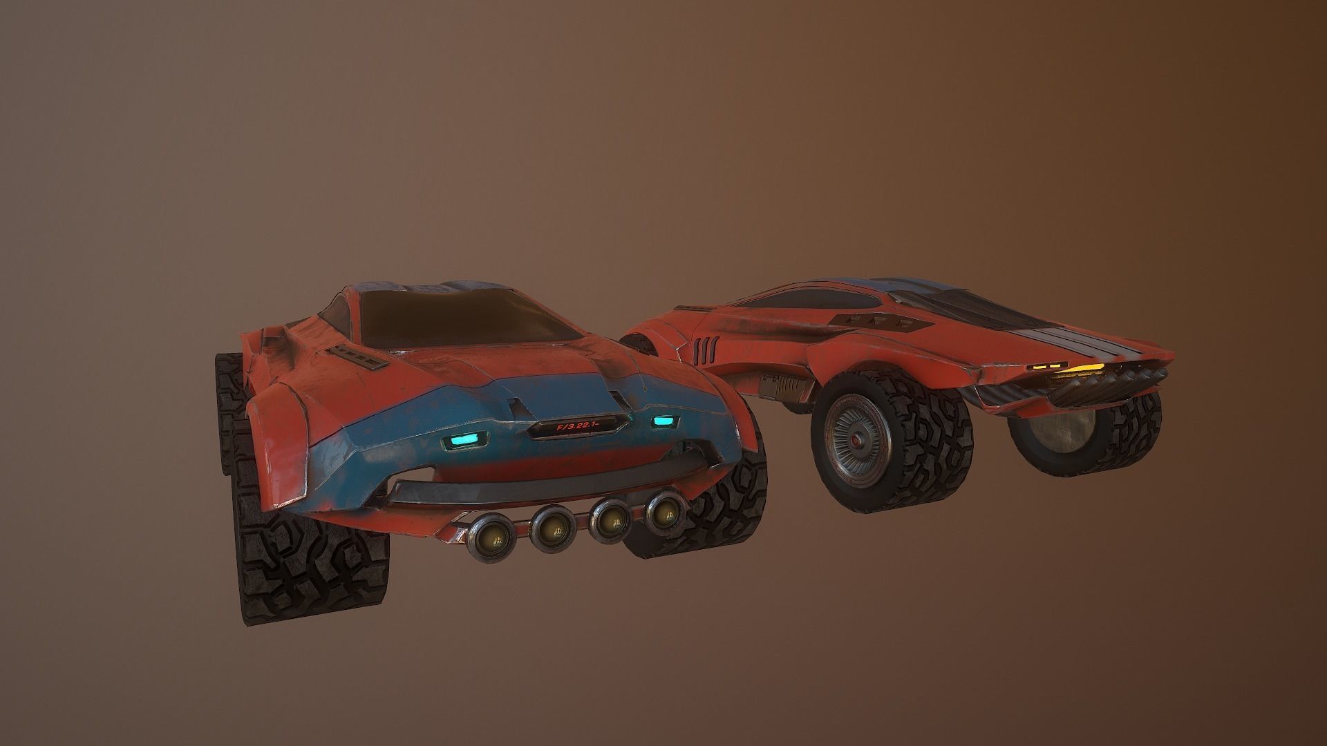 Cyberpunk Terrain Concept Vehicle Low-poly 3D model_15