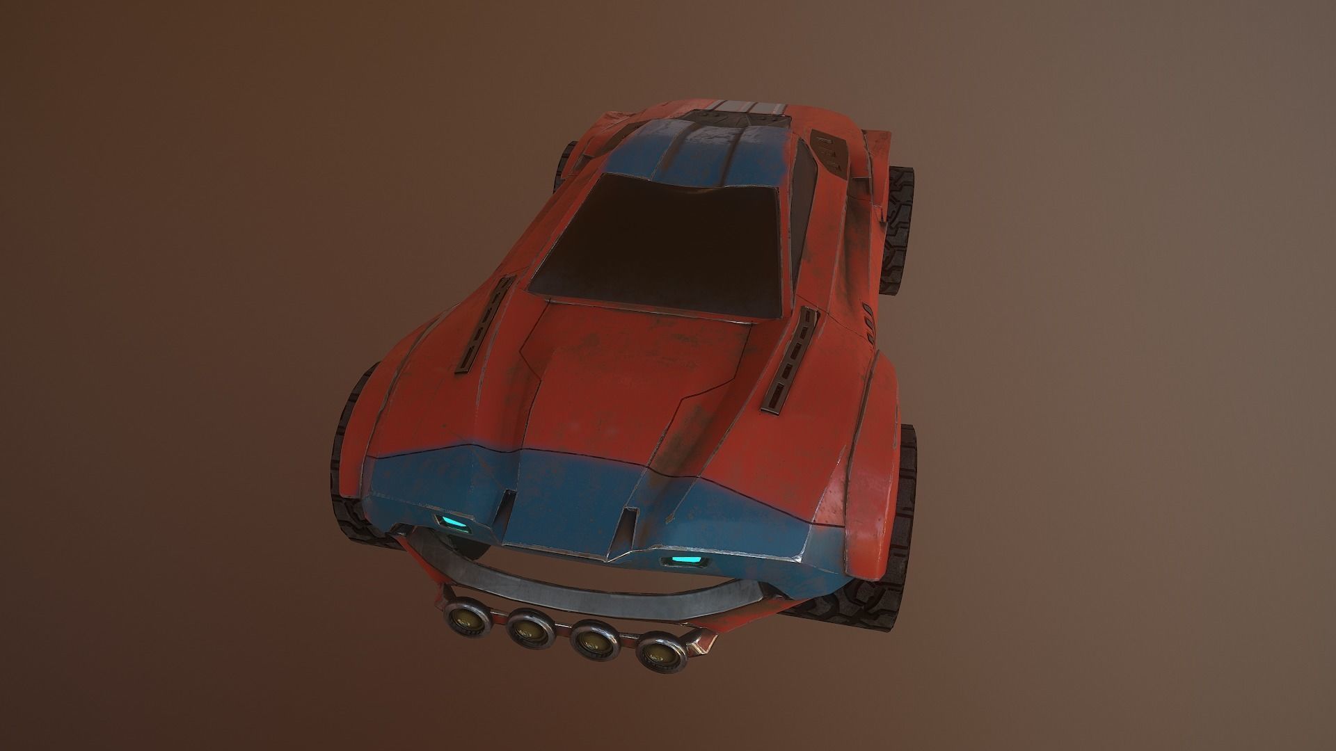 Cyberpunk Terrain Concept Vehicle Low-poly 3D model_10