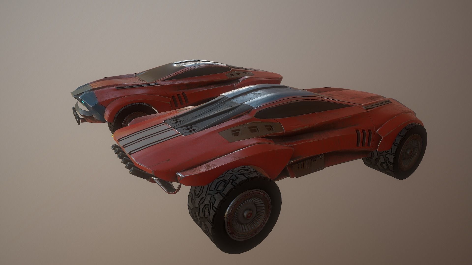 Cyberpunk Terrain Concept Vehicle Low-poly 3D model_16