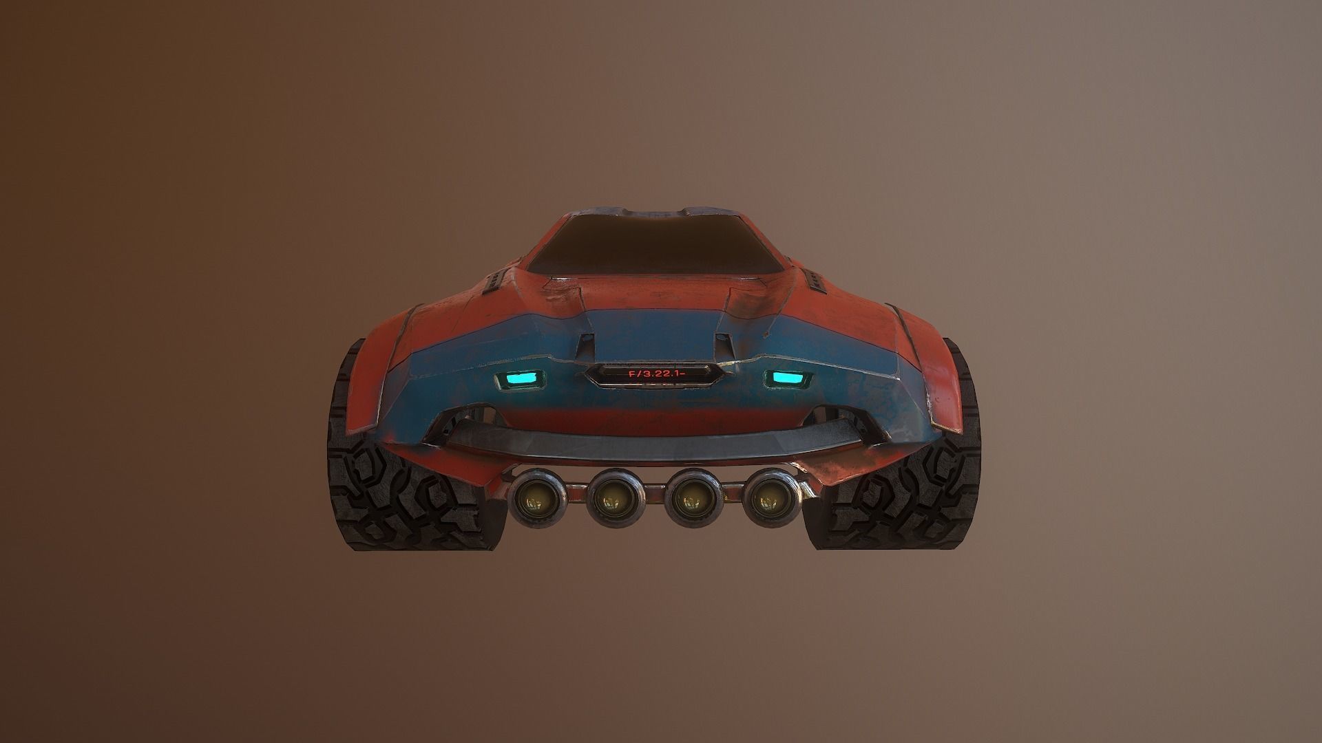 Cyberpunk Terrain Concept Vehicle Low-poly 3D model_9