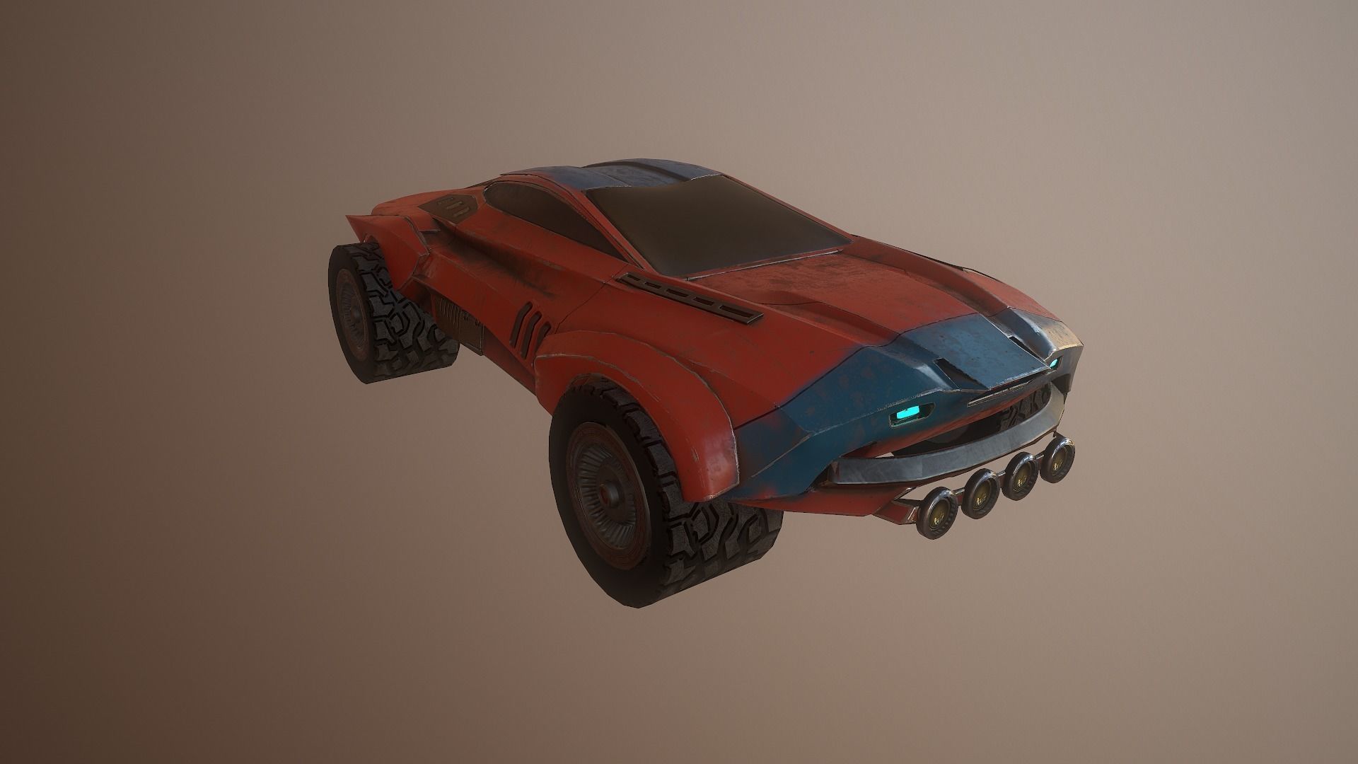 Cyberpunk Terrain Concept Vehicle Low-poly 3D model_11
