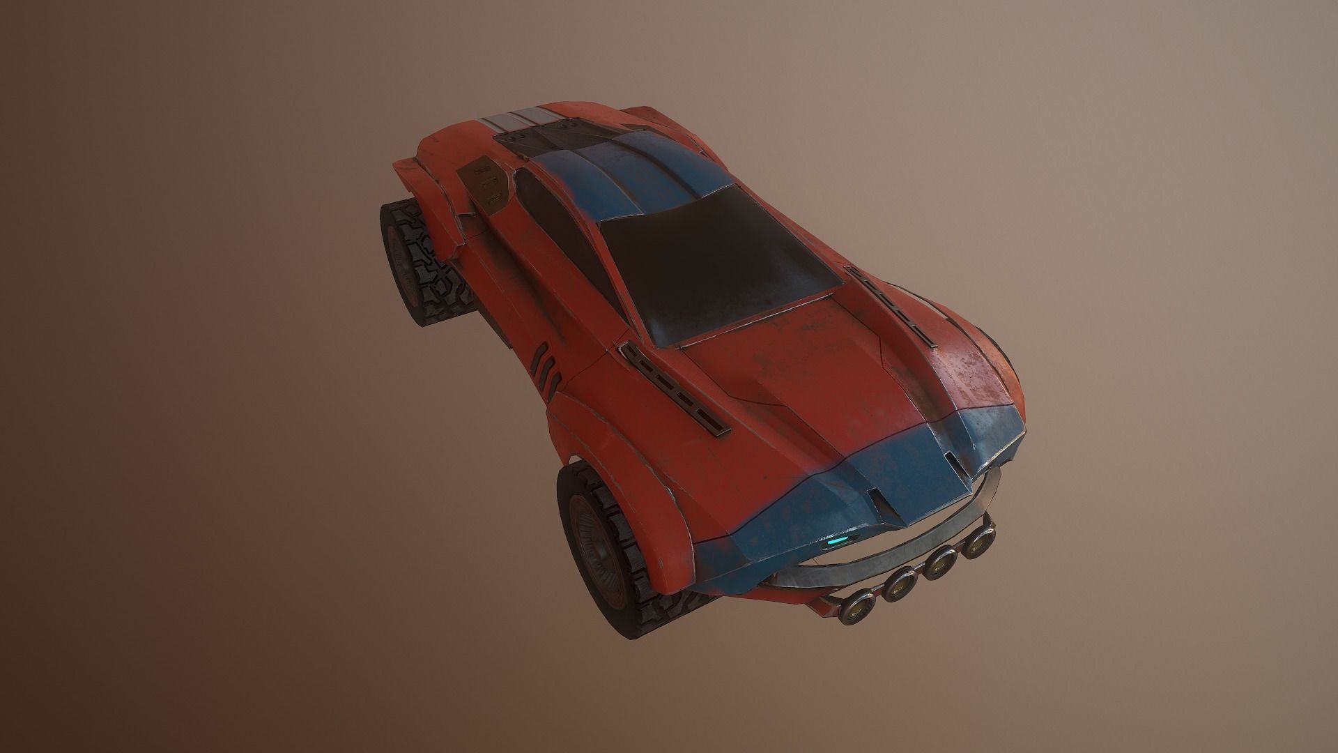 Cyberpunk Terrain Concept Vehicle Low-poly 3D model_6