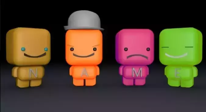 4 bots group of cartoon characters with different names