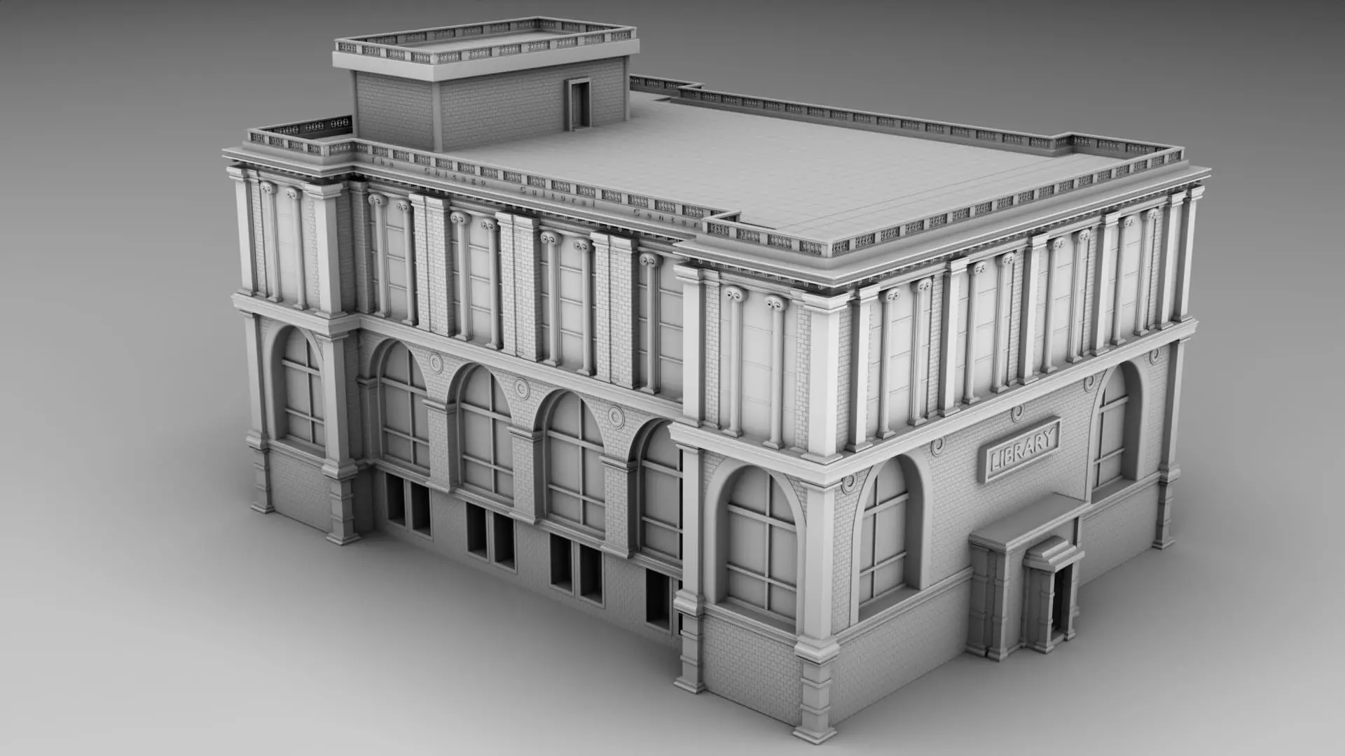 Library build 3D print model_0