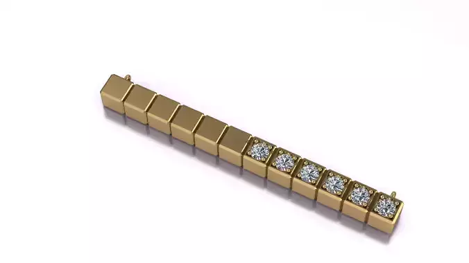 Chopard gold bar with diamonds 3D print model