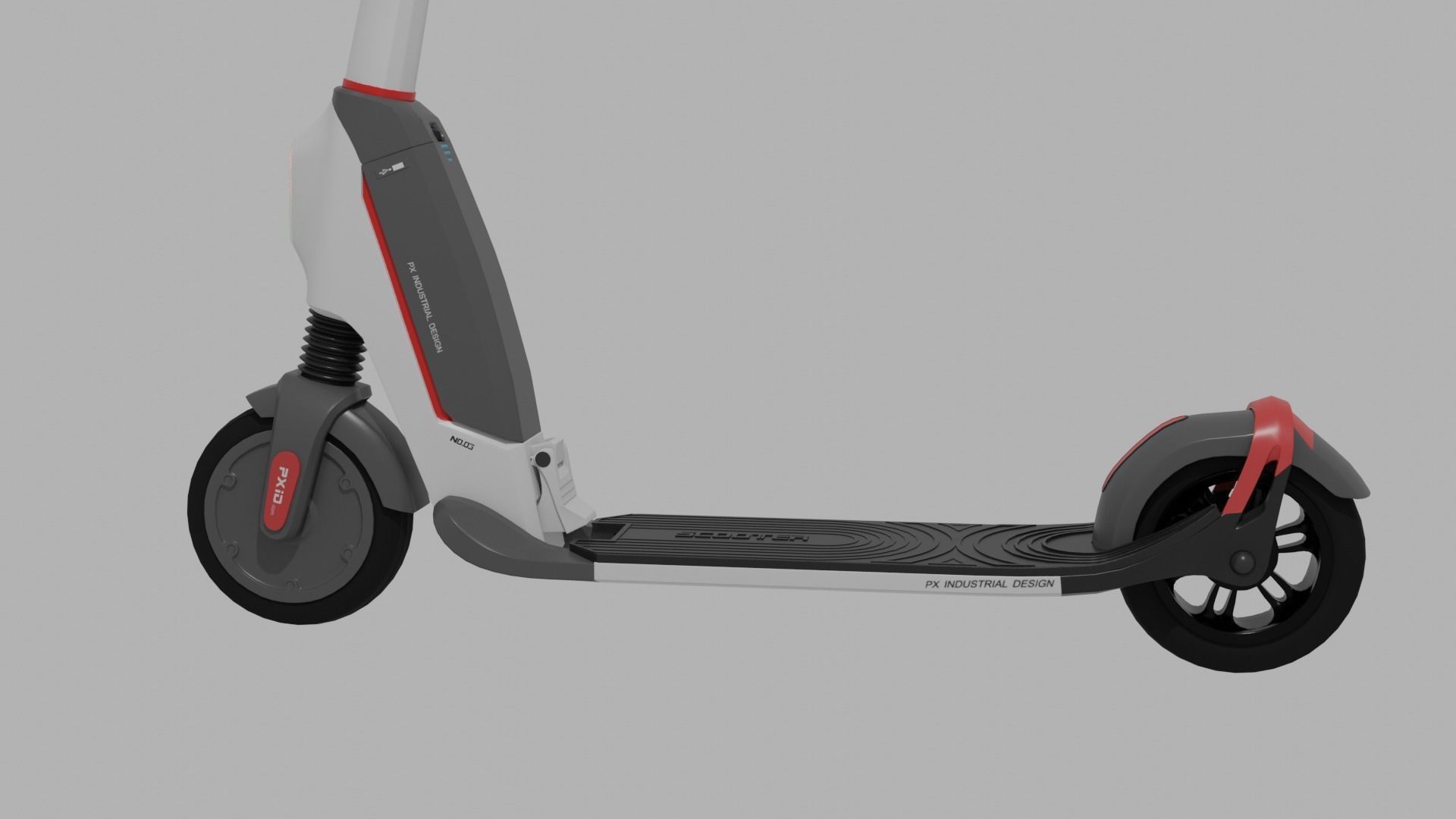 PXID Scooter  Low-poly 3D model_13