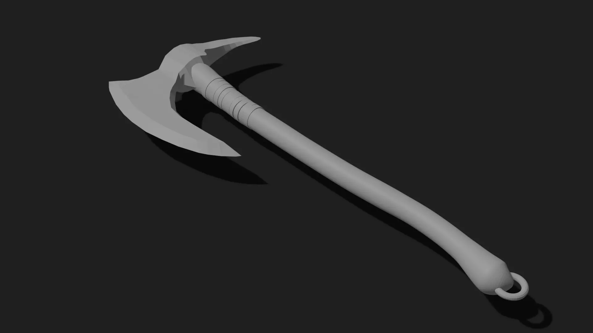 Viking axe 6 Low-poly 3D model_0