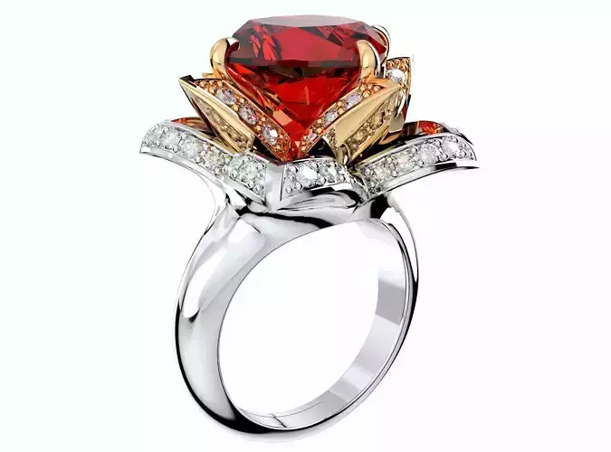 Flower Jewelry Women Ring CAD Design-CC124