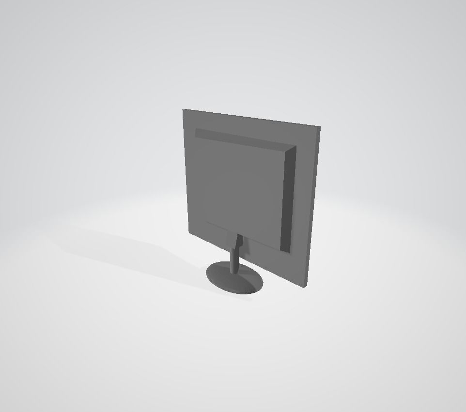Computer screen Low-poly 3D model_4