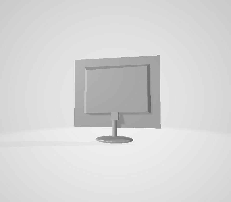 Computer screen Low-poly 3D model_3