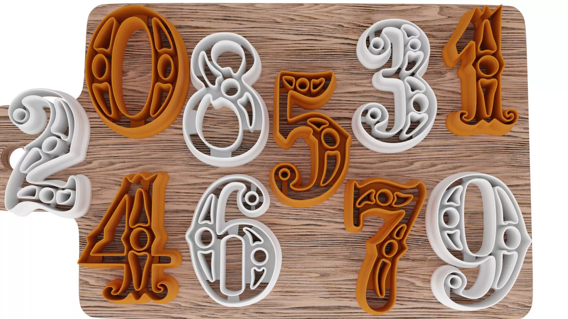 a set of numbers for cookies 3D print model_0