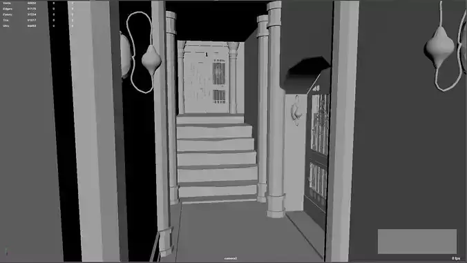 Hallaway hallway in computer program 3D model