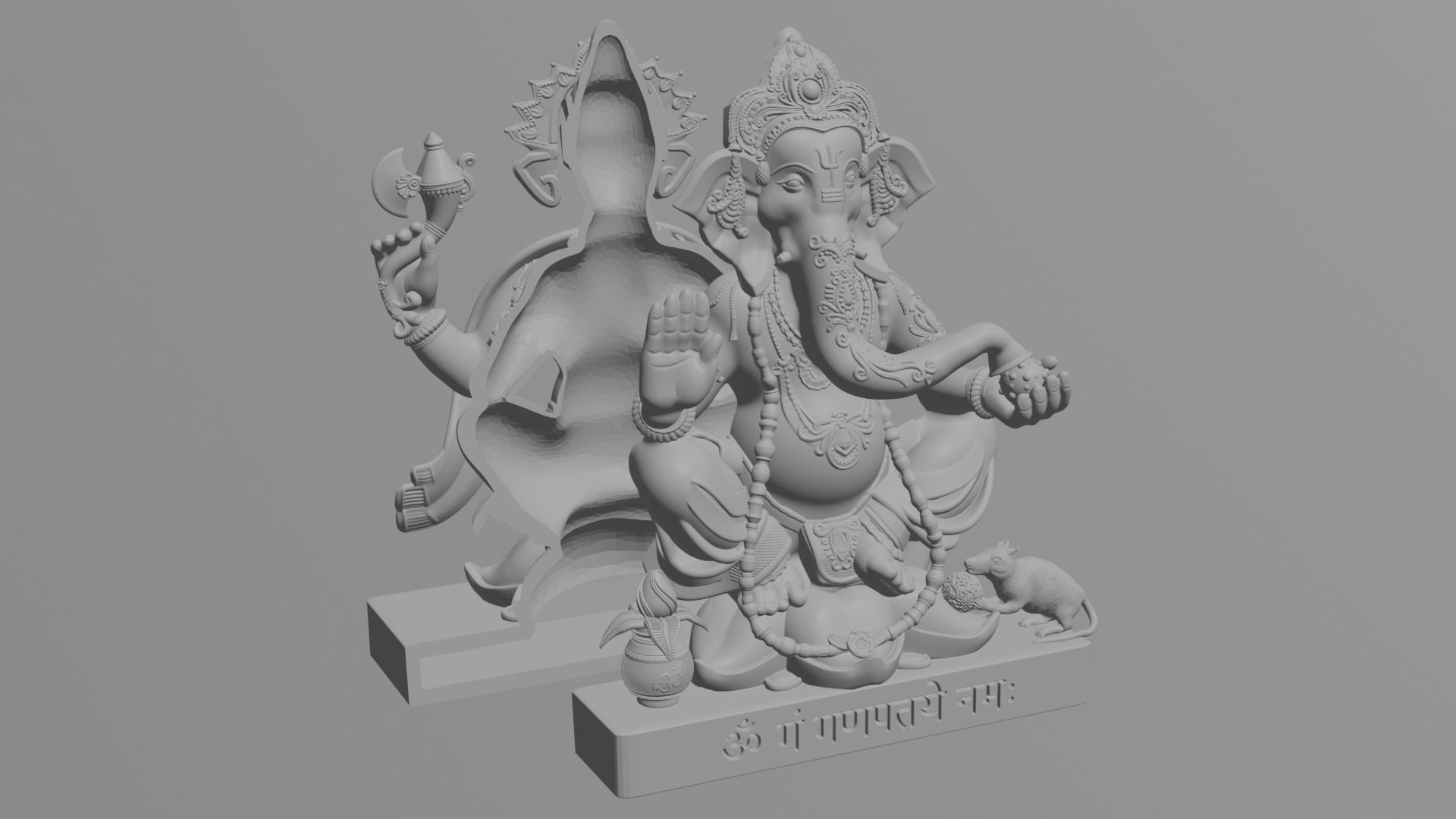 Ganesha statue 3D print model_3