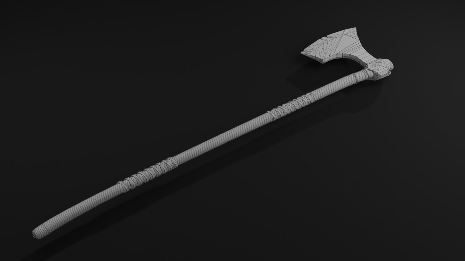 Viking axe 7 Low-poly 3D model_9