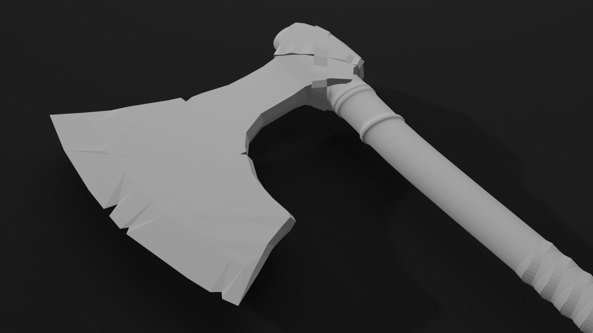 Viking axe 7 Low-poly 3D model_10