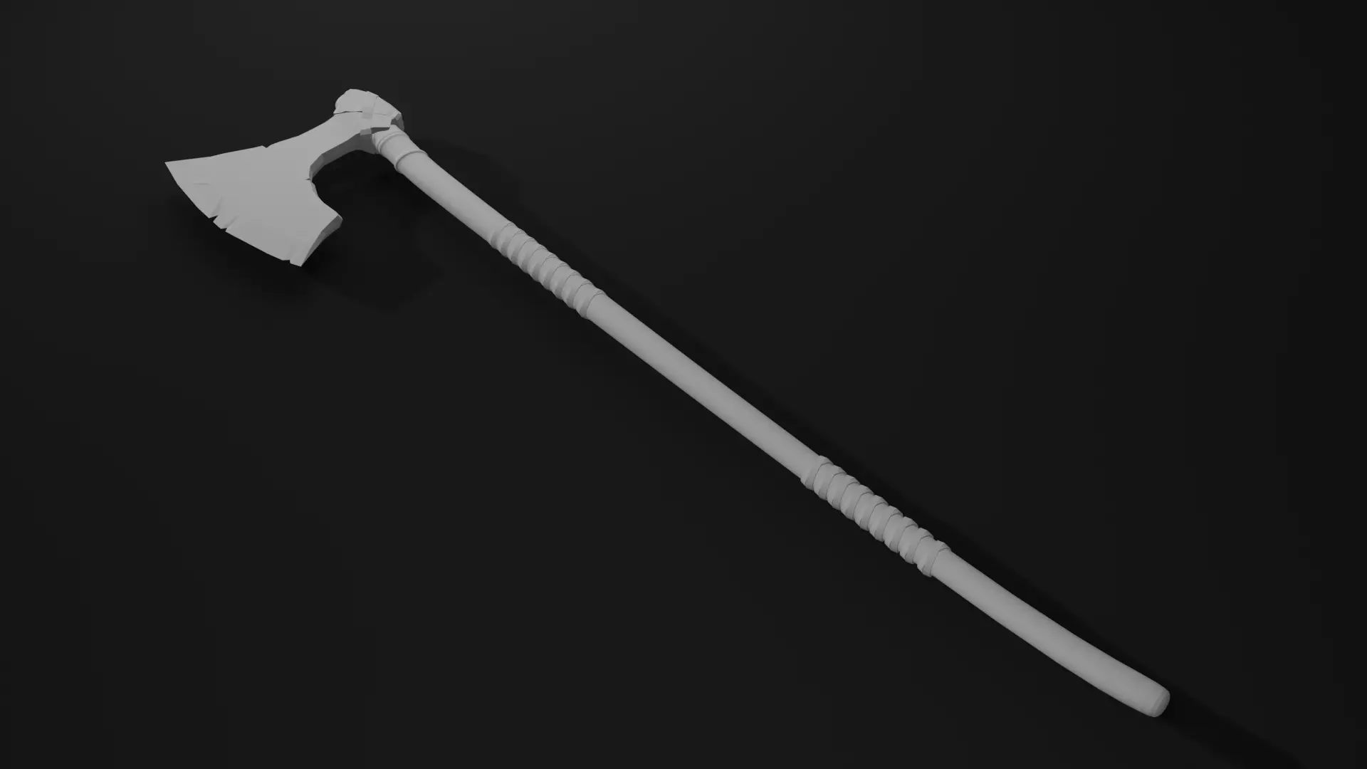 Viking axe 7 Low-poly 3D model_0
