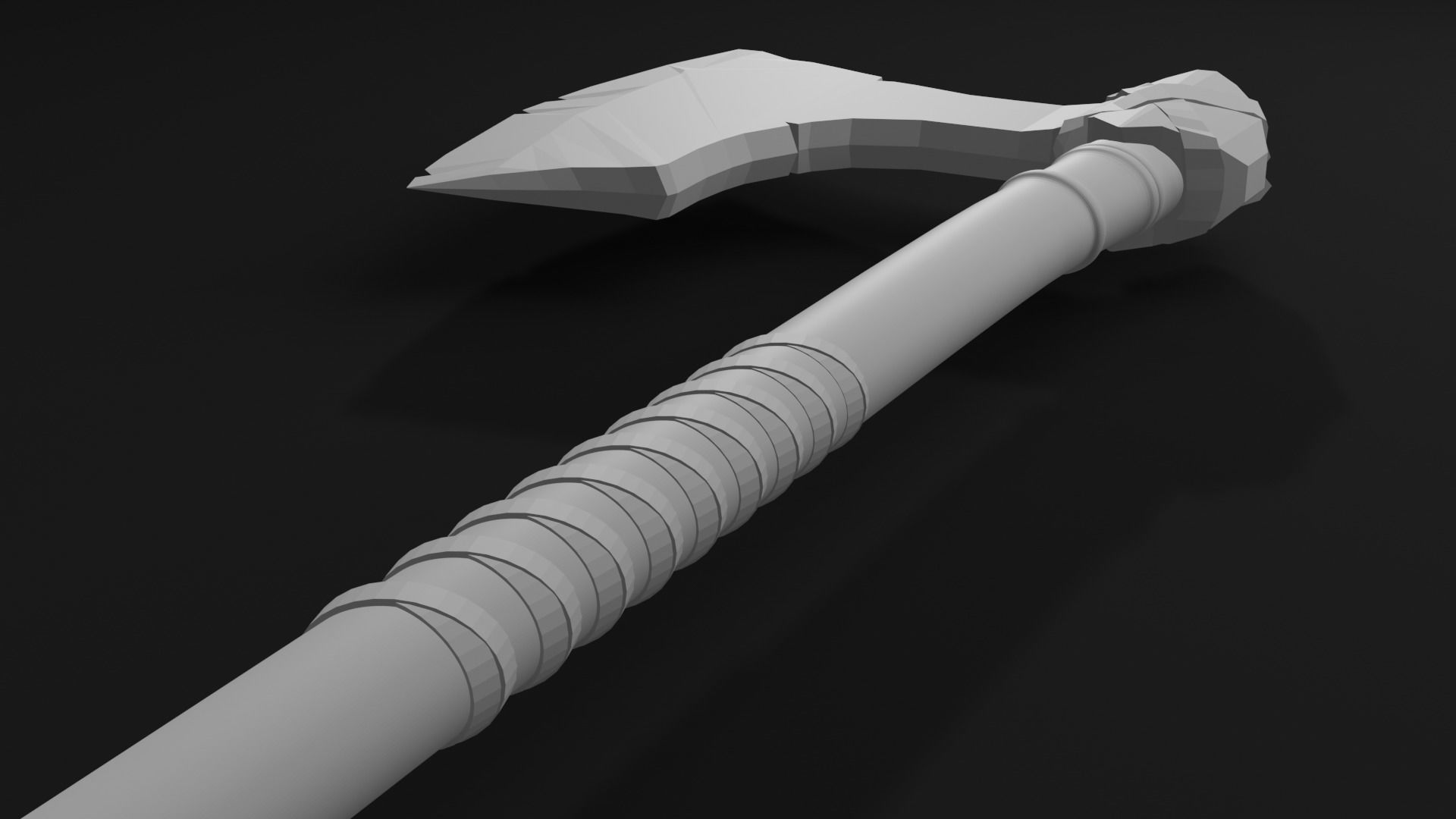 Viking axe 7 Low-poly 3D model_12