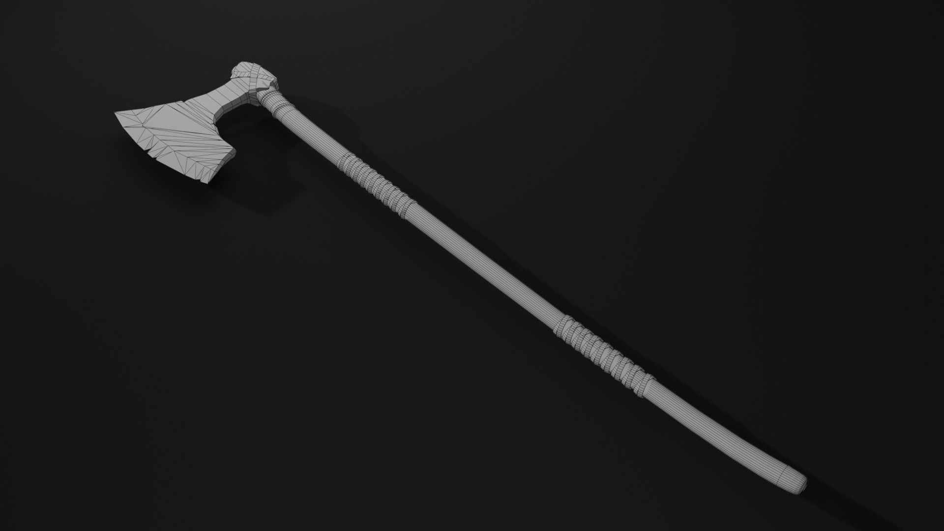 Viking axe 7 Low-poly 3D model_1