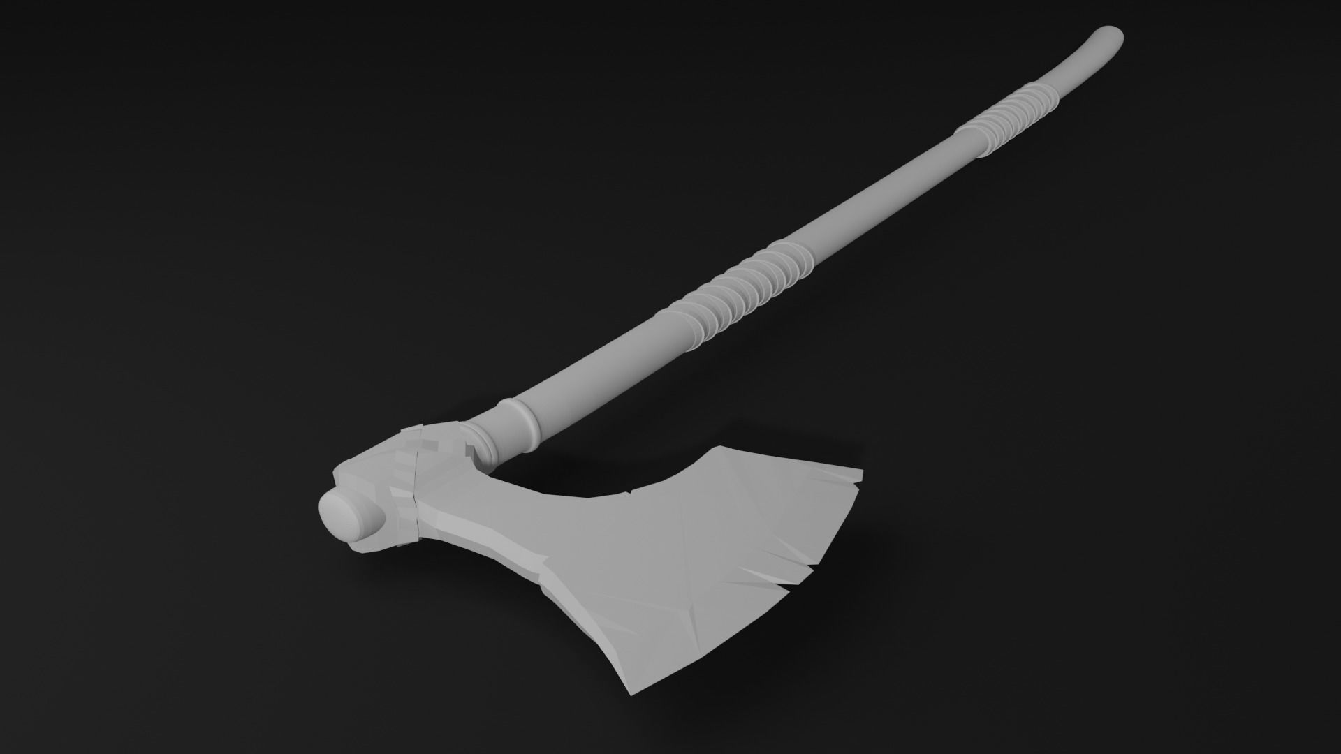 Viking axe 7 Low-poly 3D model_4