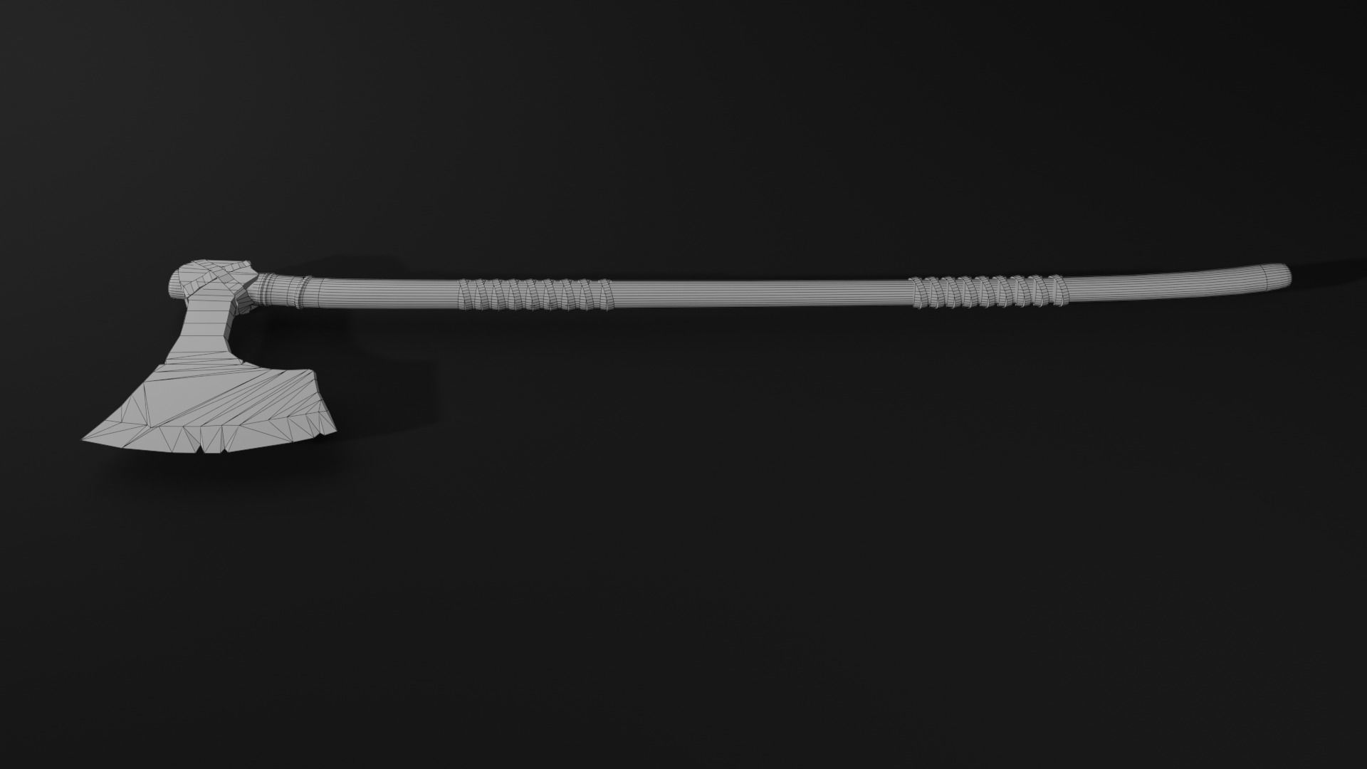 Viking axe 7 Low-poly 3D model_3