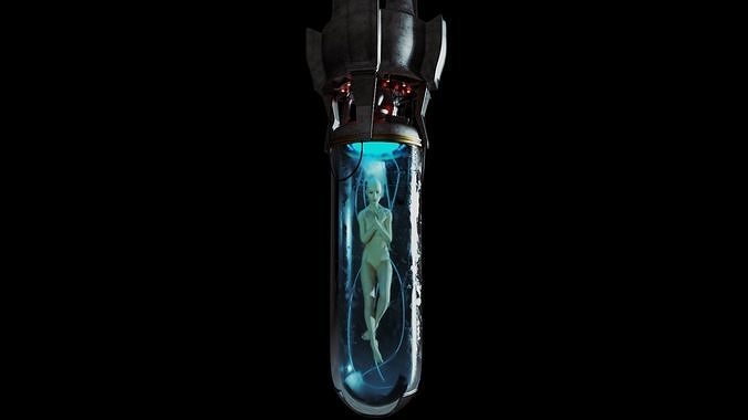 Sci-Fi Human Capsule Cyberpunk Laboratory  3D model
