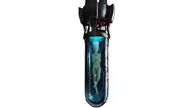 Sci-Fi Human Capsule Cyberpunk Laboratory  3D model