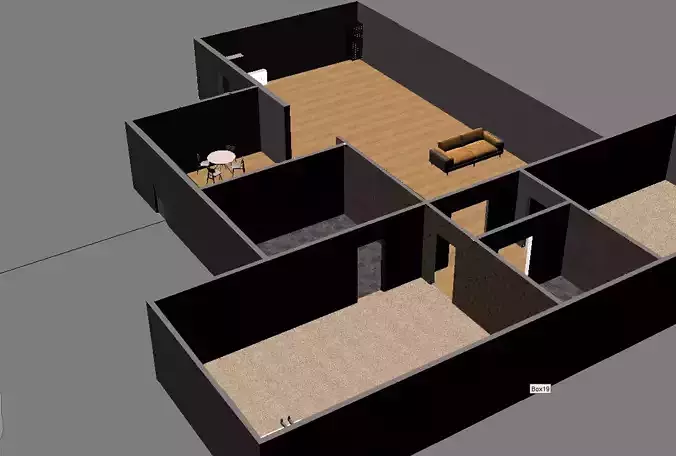 Interer floor plan of house 3D model