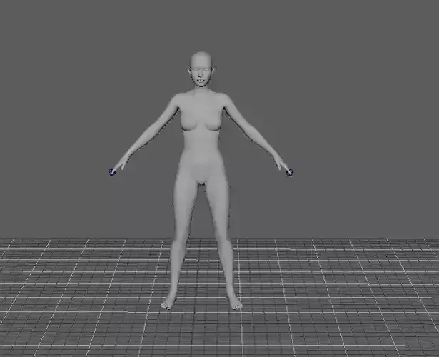 3d low poly character female figure