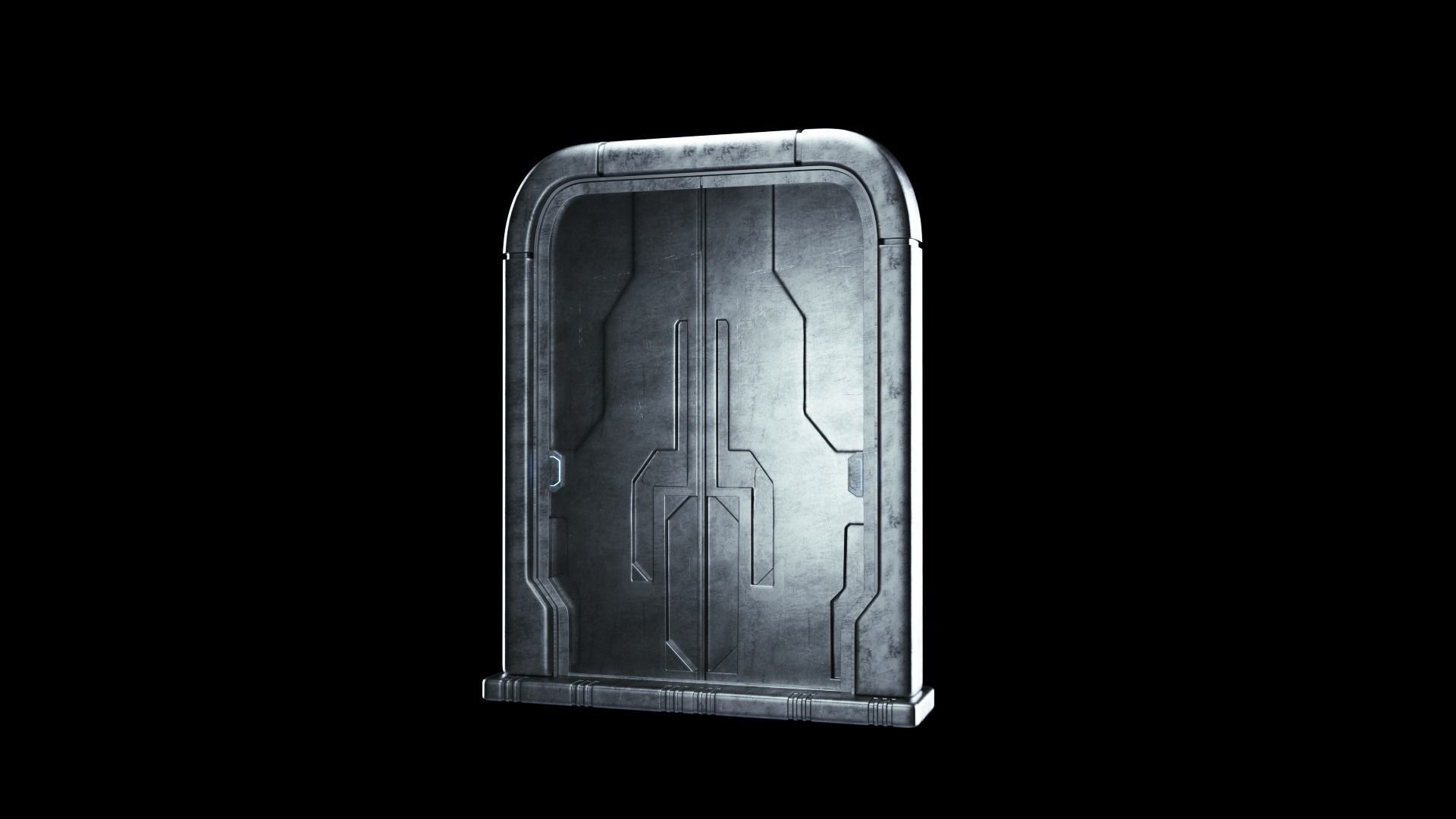 Sci-fi Space Ship Door 3D model 3D model_1