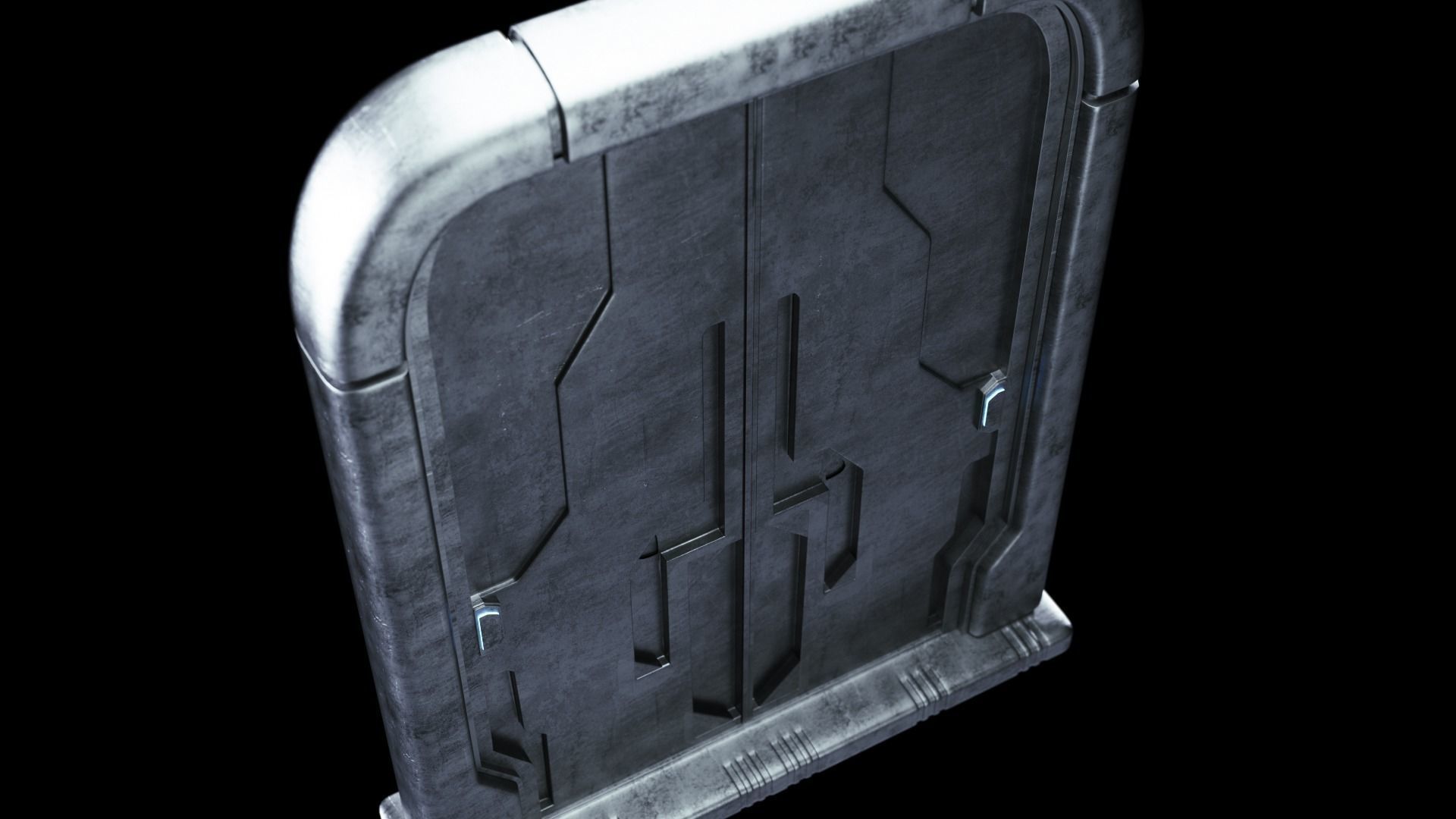 Sci-fi Space Ship Door 3D model 3D model_3
