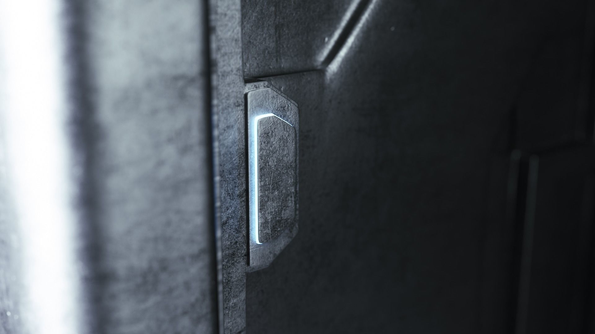 Sci-fi Space Ship Door 3D model 3D model_2