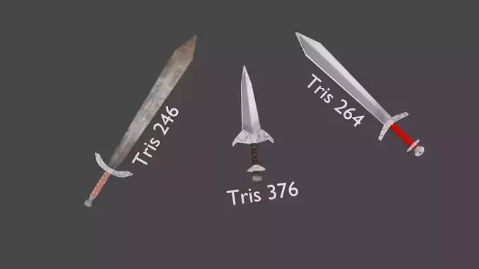 Swords and dagger Free Free low-poly 3D model