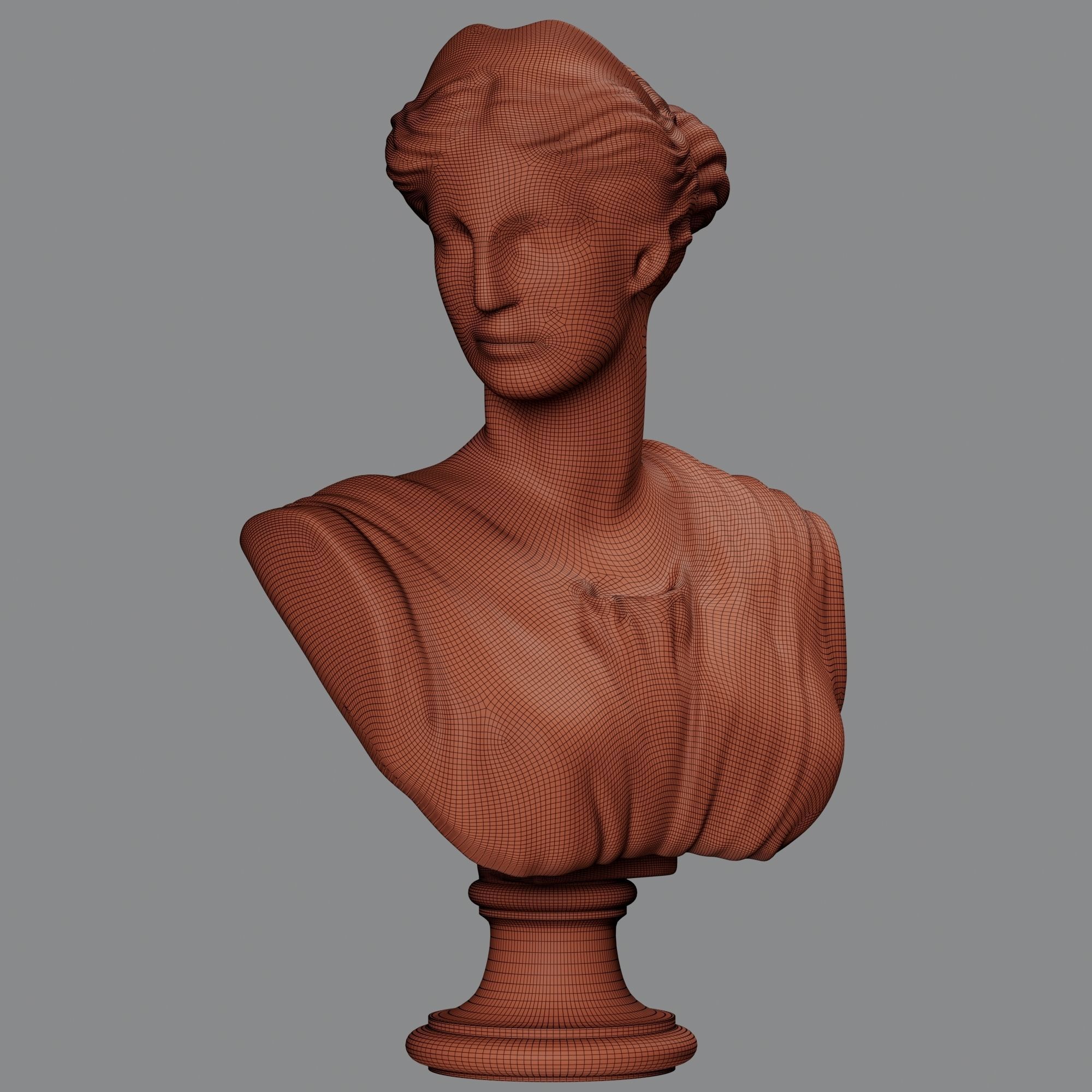 Artemis Bust Ancient Greek Goddess of Hunt 3D model_2