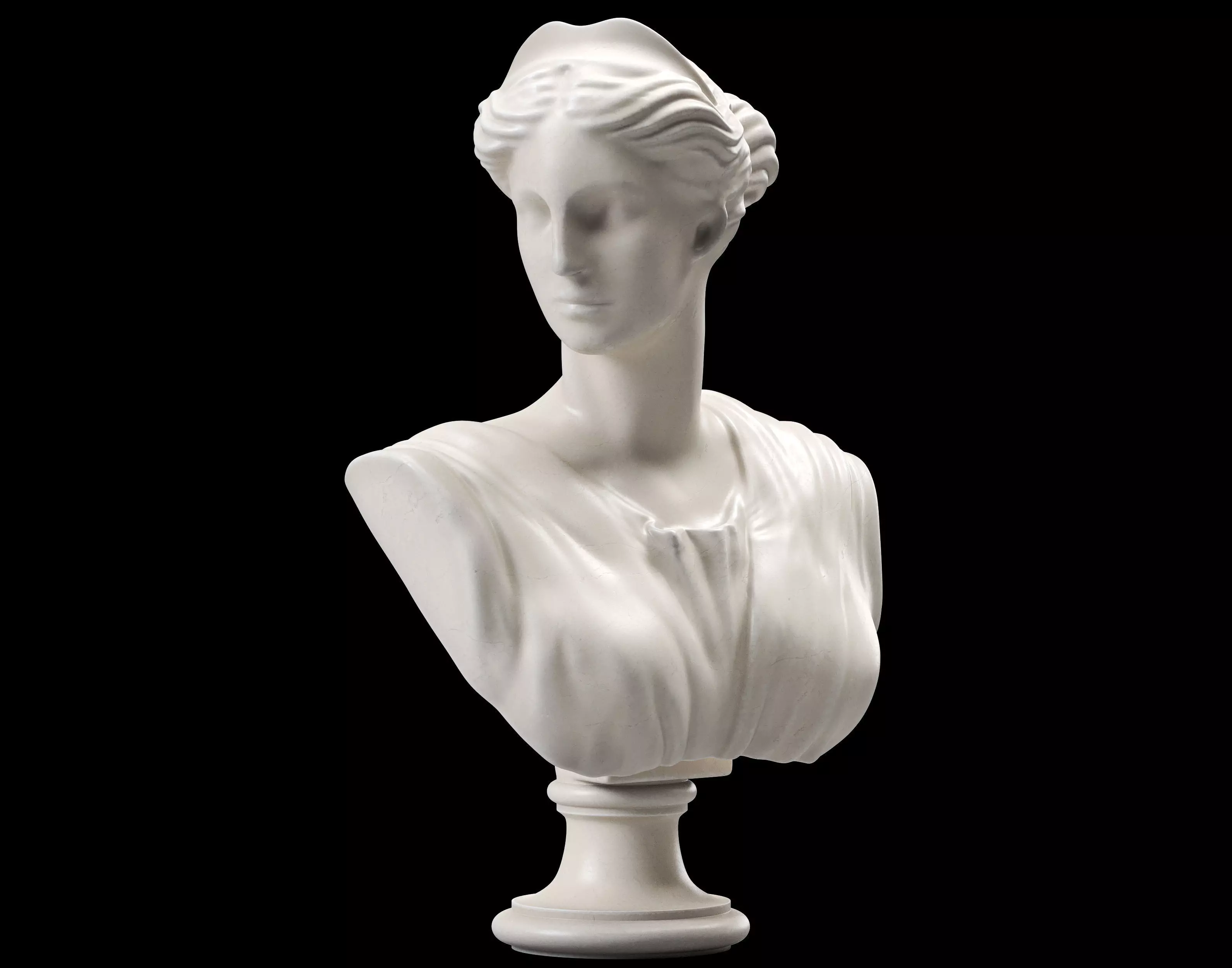Artemis Bust Ancient Greek Goddess of Hunt 3D model_0