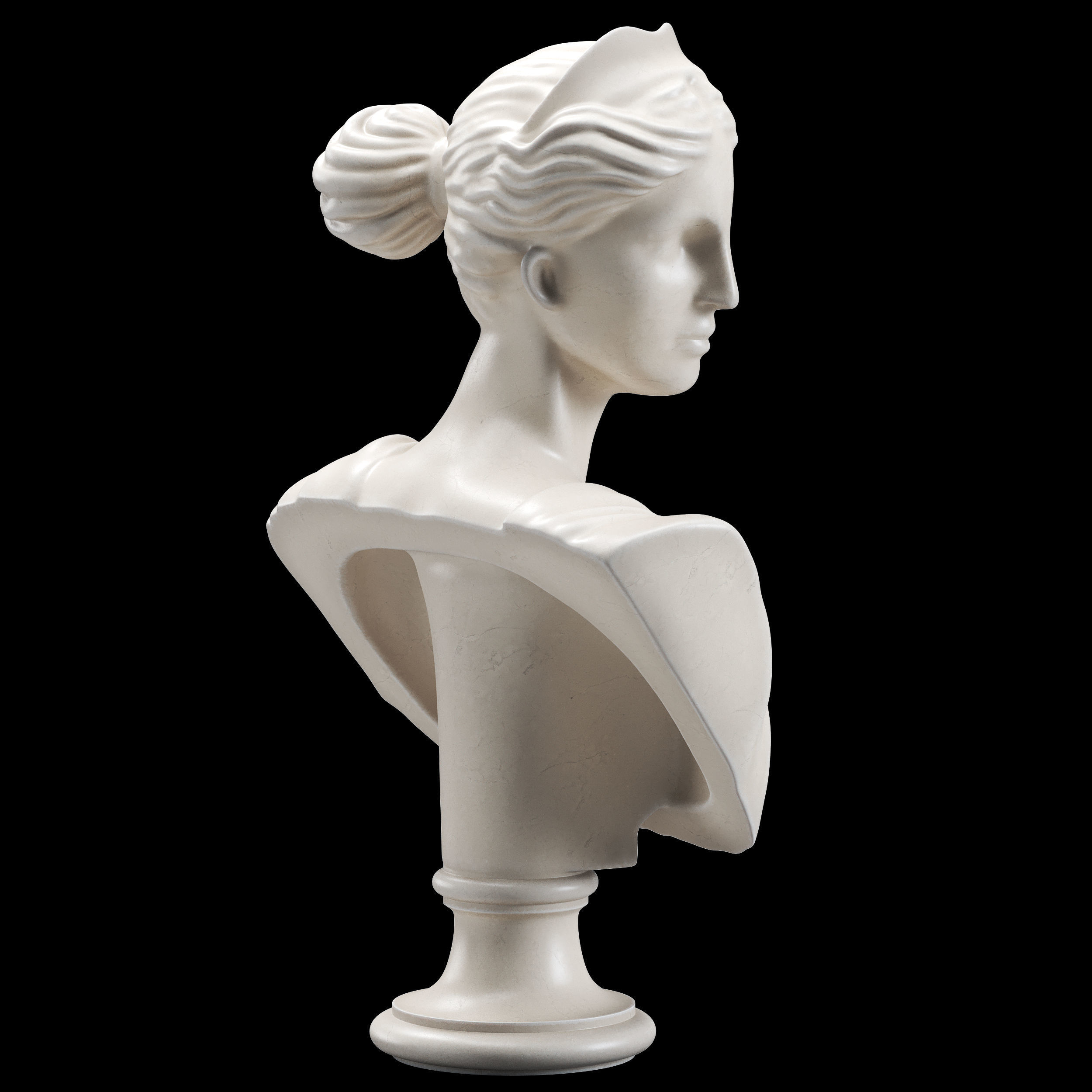 Artemis Bust Ancient Greek Goddess of Hunt 3D model_1