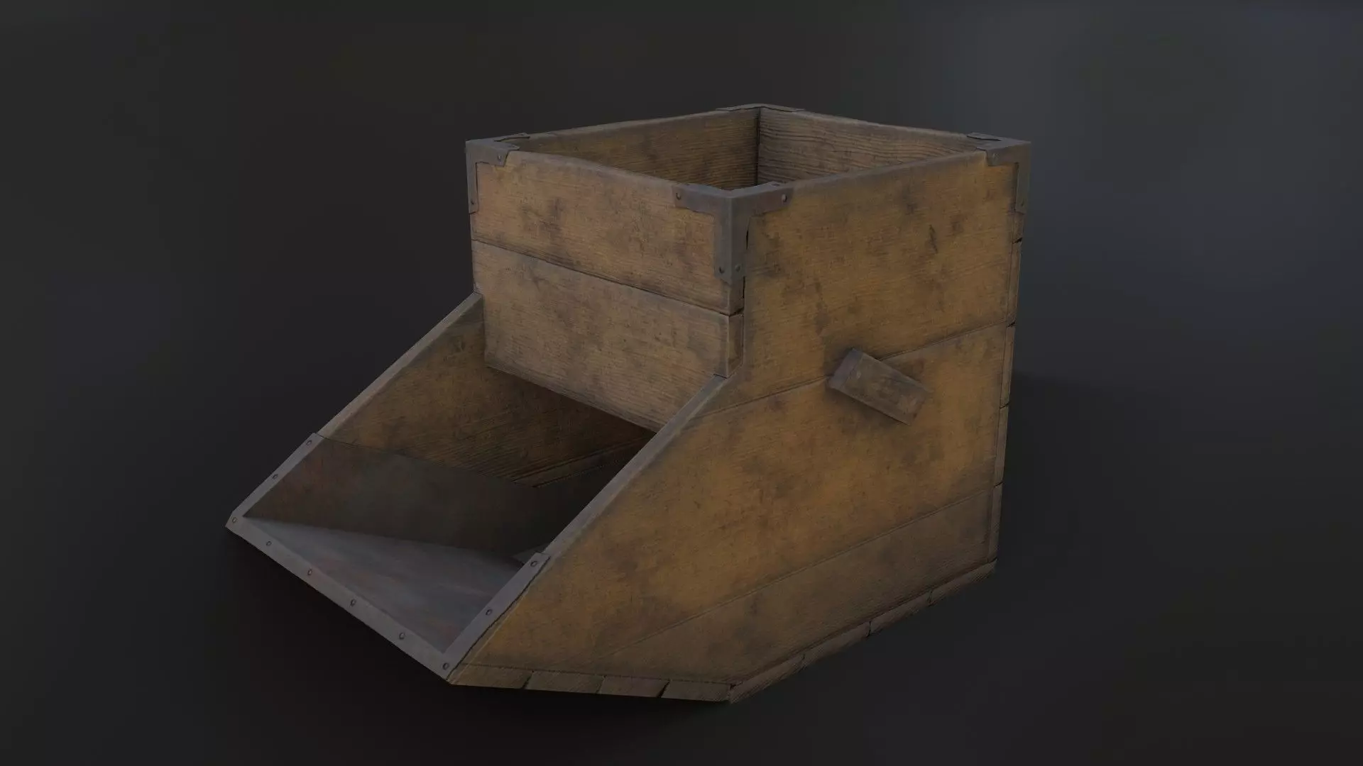Old Dirty Japanese Coal Box Low-poly 3D model