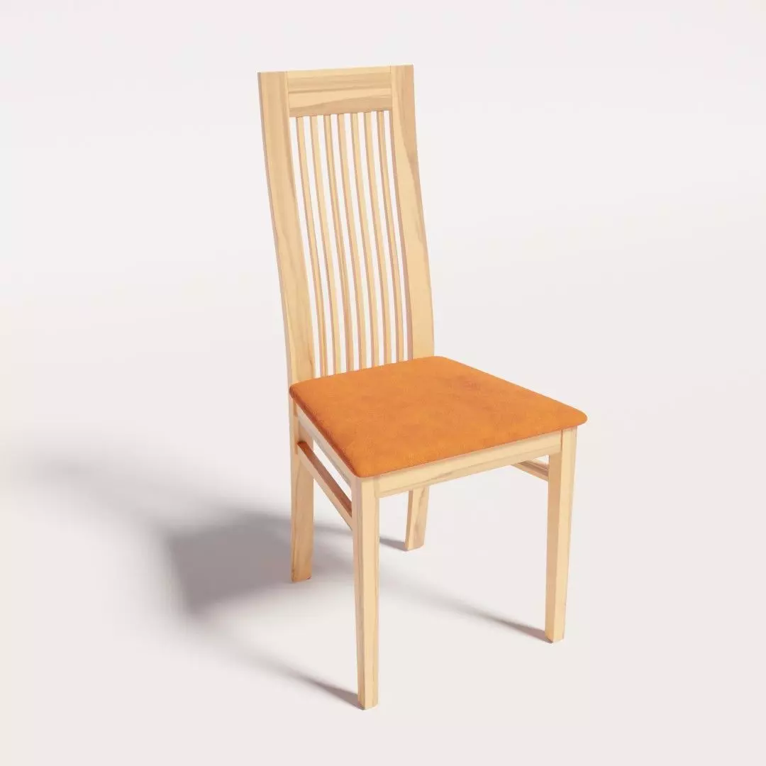 Wooden Dining Chair  Free low-poly 3D model_0