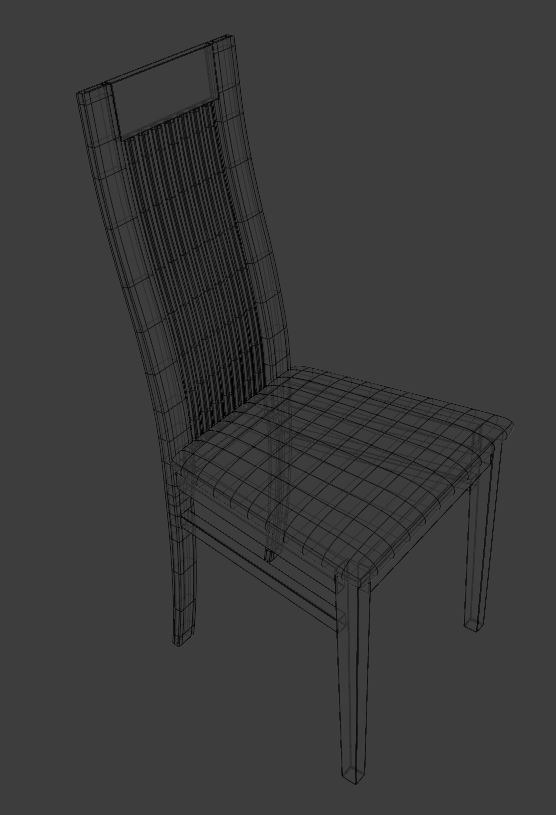 Wooden Dining Chair  Free low-poly 3D model_7
