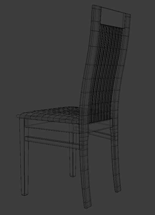 Wooden Dining Chair  Free low-poly 3D model_8